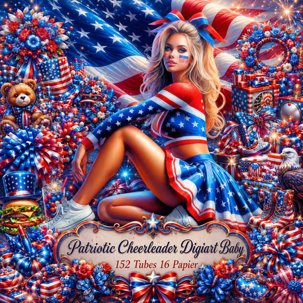 (image for) Patriotic cheerleader